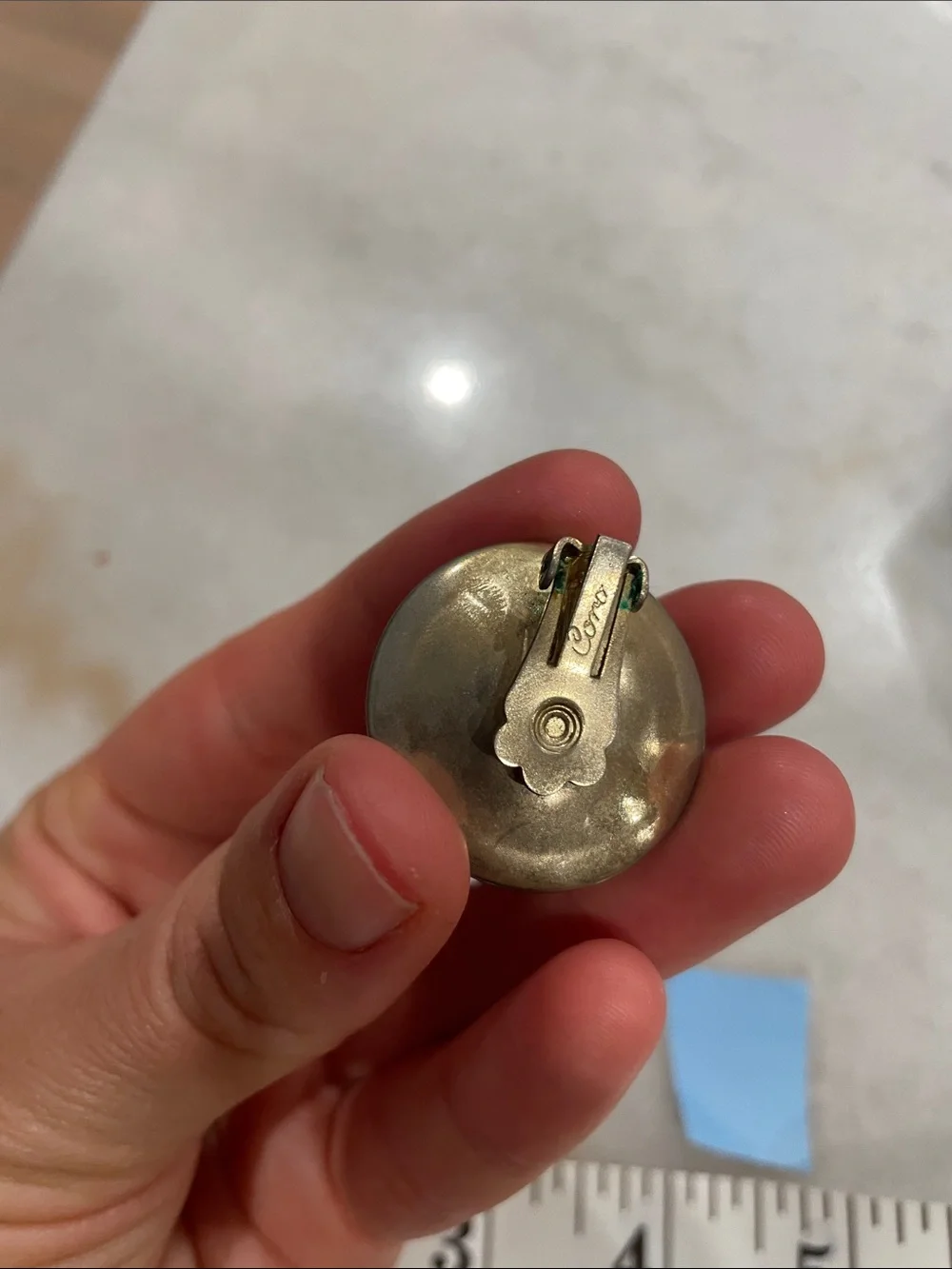 Classic Gold-Tone Clip Earrings with White Dome Accents